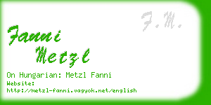 fanni metzl business card